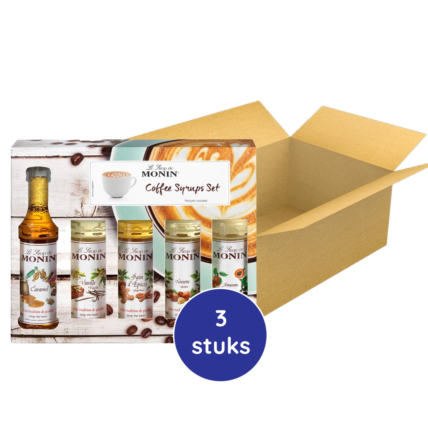 Monin Koffiesiropen Geschenk set (5 x 50 ml) - online bestellen bij Mijn Snoepgoed!