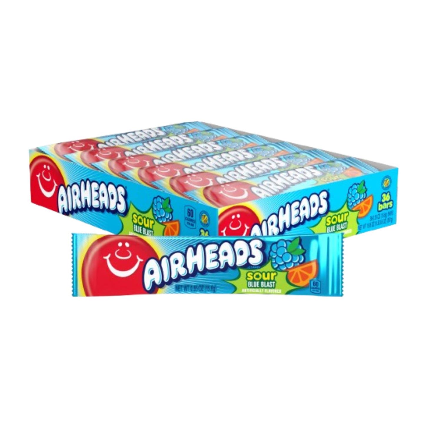 Airheads Sour Blue Blast (15.6 Gram) - van Airheads - Nu voor maar €0.59 bij Mijn Snoepgoed