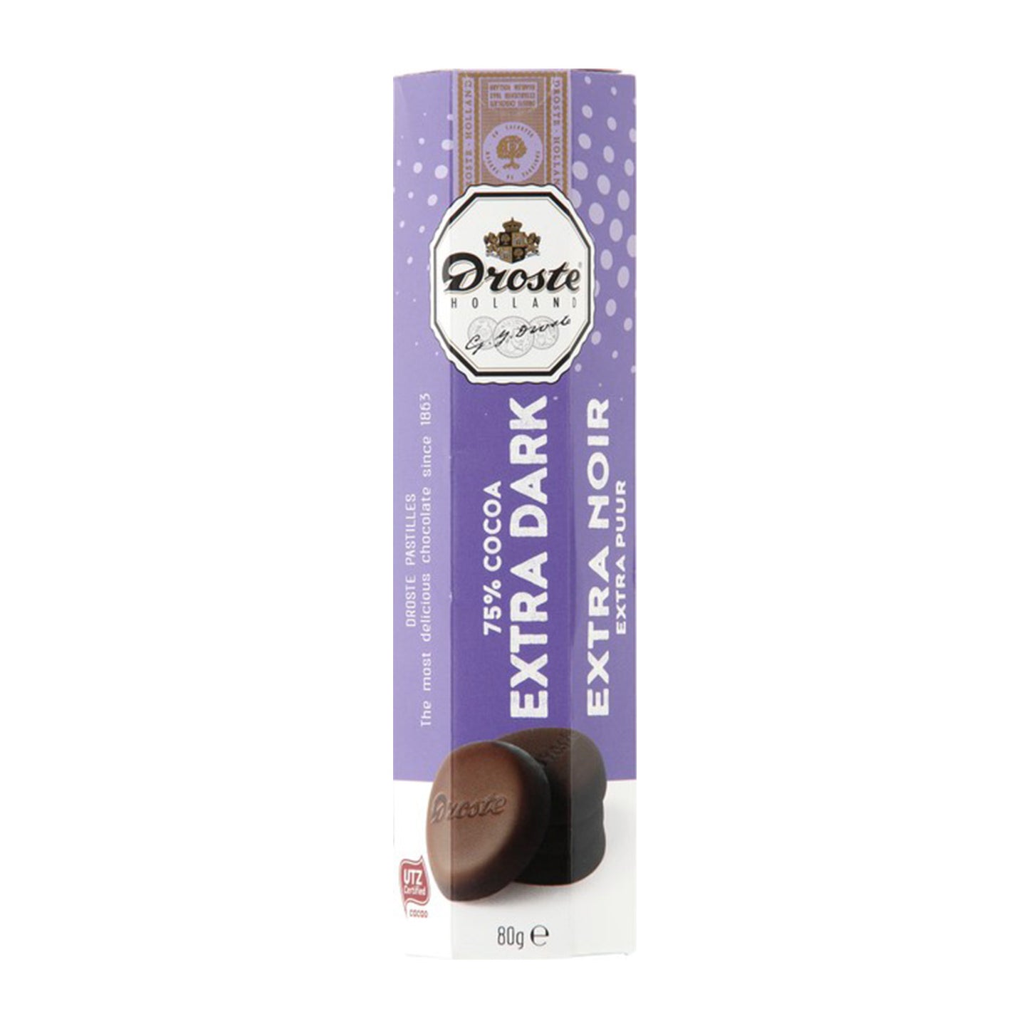 Droste Pastilles Extra Dark (85 Gram) - van Droste - Nu voor maar €1.49 bij Mijn Snoepgoed