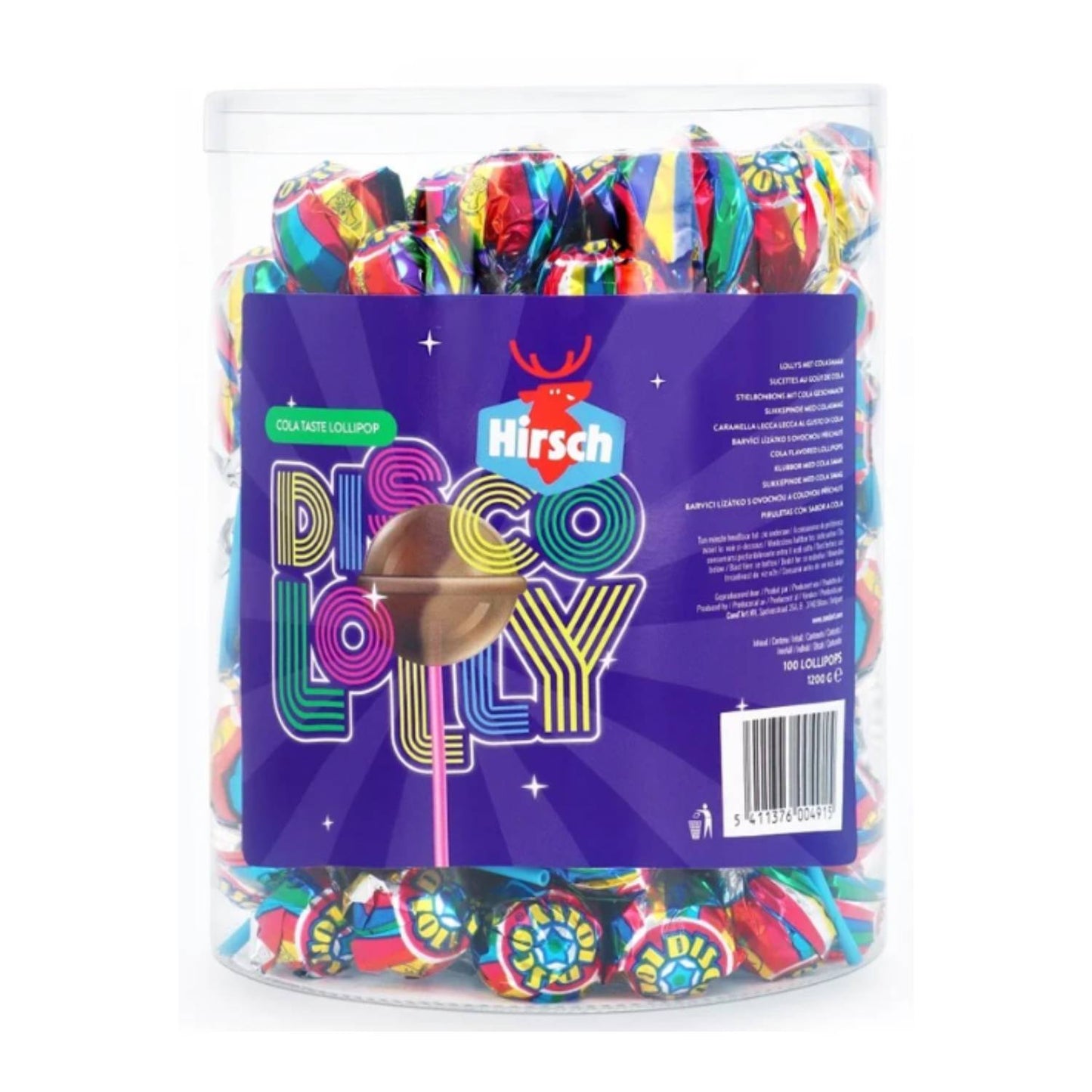Hirsch Disco Lolly Fun Pop Cola (100 Stuks) - online bestellen bij Mijn Snoepgoed!