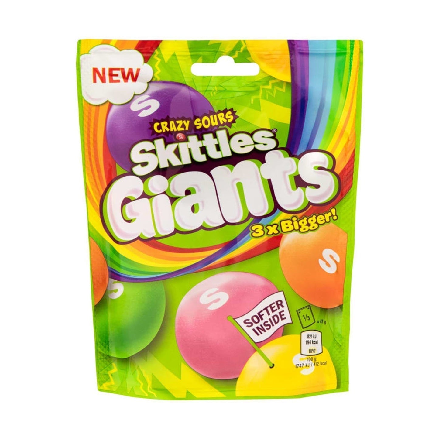 Skittles Giants Sour (132 gram) - van Skittles - Nu voor maar €2.35 bij Mijn Snoepgoed