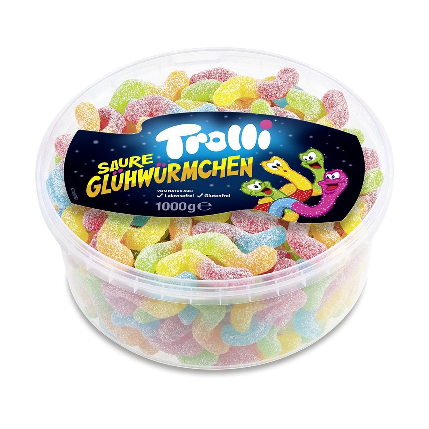 Trolli Zure Gloeiwormen Silo (1 Kilo) - van Trolli - Nu voor maar €8.95 bij Mijn Snoepgoed