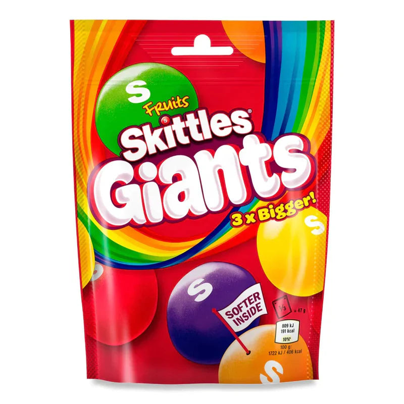 Skittles Giants Fruit (141 gram) - van Skittles - Nu voor maar €2.35 bij Mijn Snoepgoed