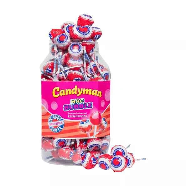 Candyman Mac Bubble Kauwgomknots Kersen (1 Stuk)