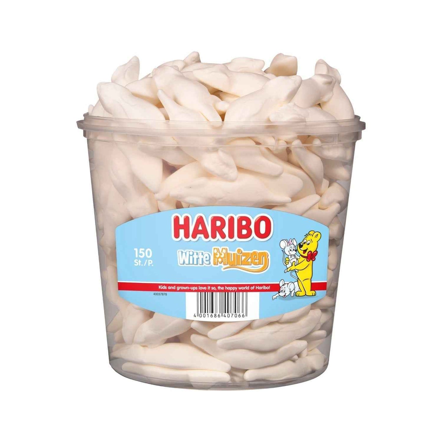Haribo Witte Muizen Silo (150 Stuks)