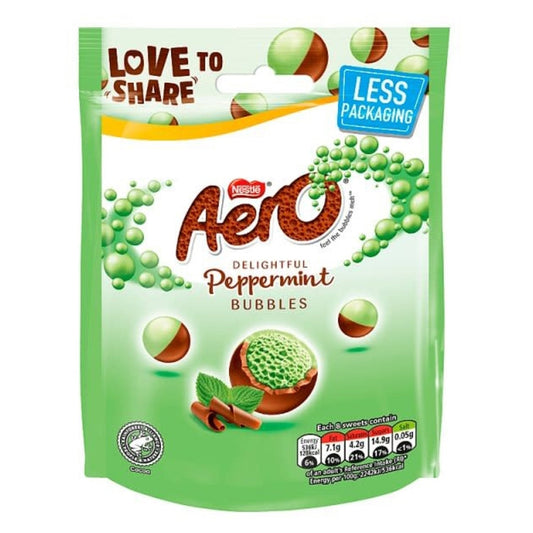 Aero Peppermint Bubbles Pouch (92 gram) - van Aero - Nu voor maar €2.79 bij Mijn Snoepgoed