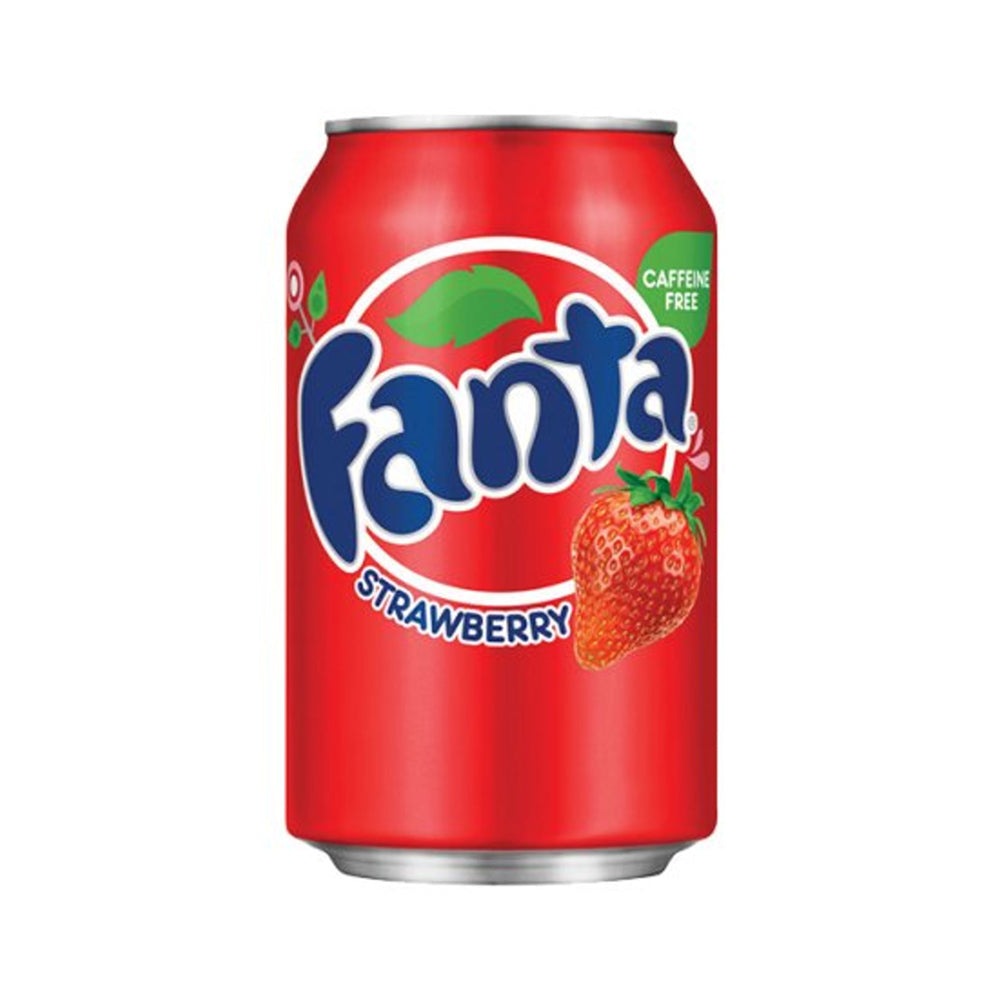 Fanta Strawberry (355 ml) THT: 11-12-2023 - van Fanta - Nu voor maar €0.39 bij Mijn Snoepgoed