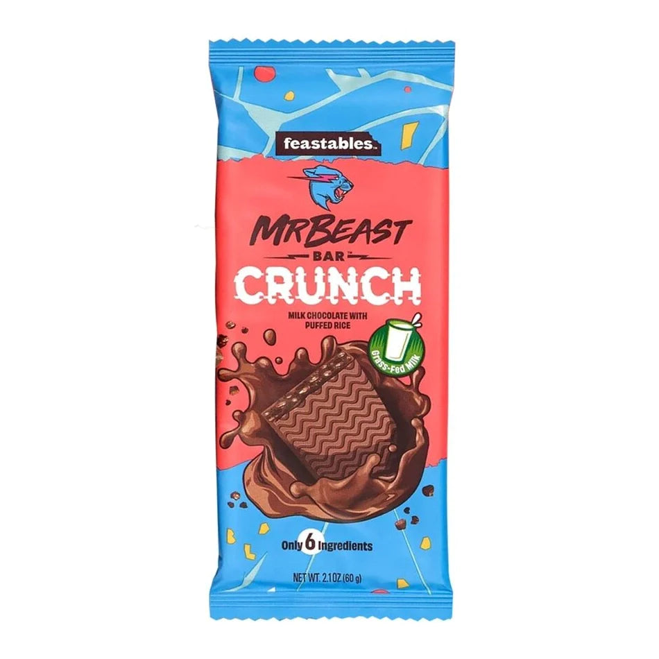 Mr. Beast Feastables Melk Chocolade Crunch (60 Gram) - van Mr. Beast Feastables - Nu voor maar €4.75 bij Mijn Snoepgoed