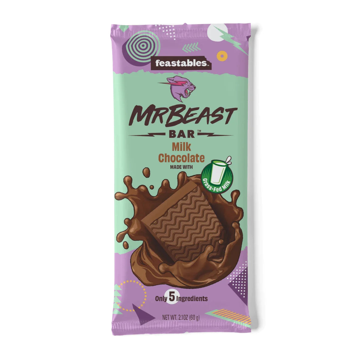Mr. Beast Feastables Melk Chocolade (60 Gram) - van Mr. Beast Feastables - Nu voor maar €4.75 bij Mijn Snoepgoed