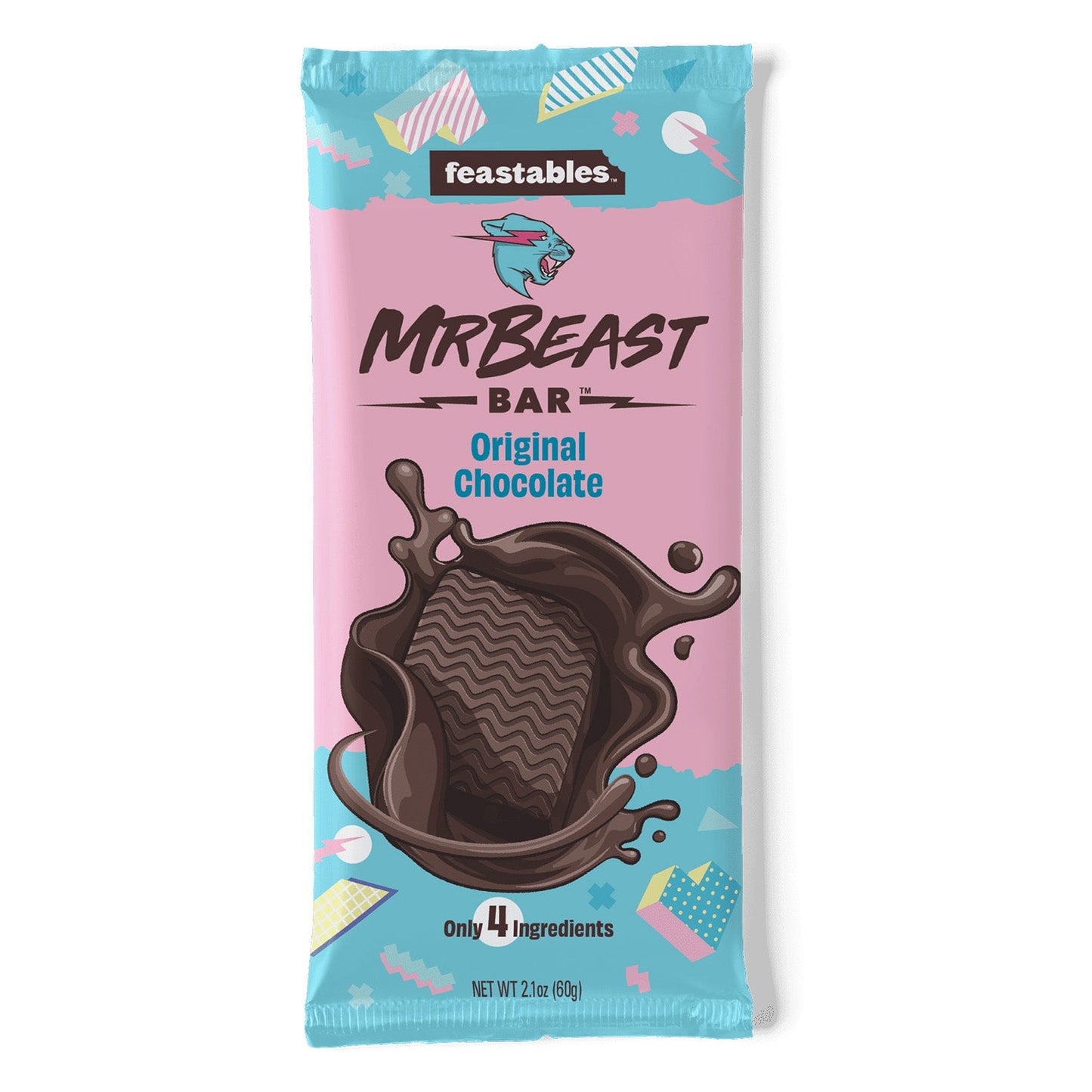 Mr. Beast Feastables Original Chocolate (60 Gram) - van Mr. Beast Feastables - Nu voor maar €4.75 bij Mijn Snoepgoed