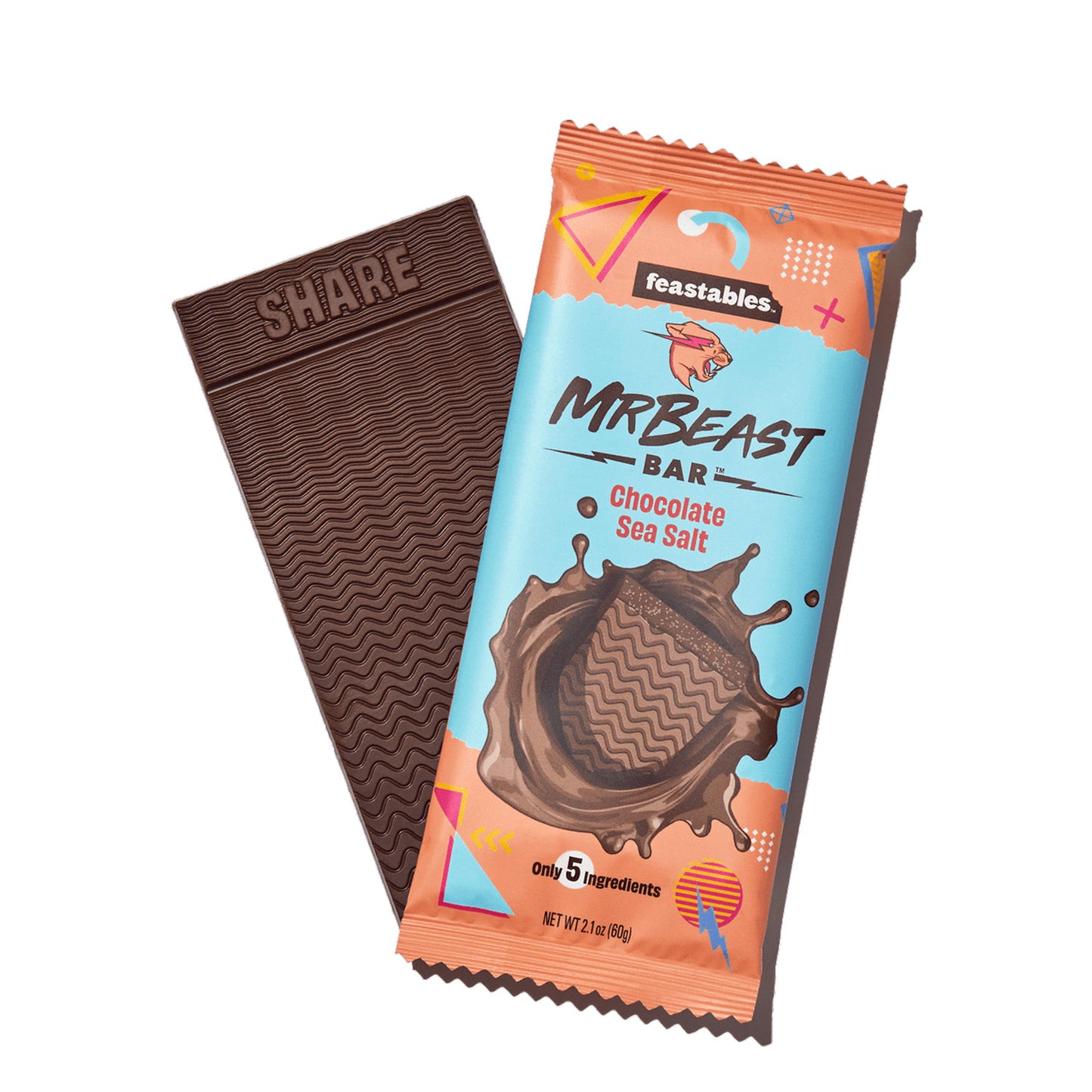 Mr. Beast Feastables Chocolade Zee Zout (60 Gram) - van Mr. Beast Feastables - Nu voor maar €4.75 bij Mijn Snoepgoed