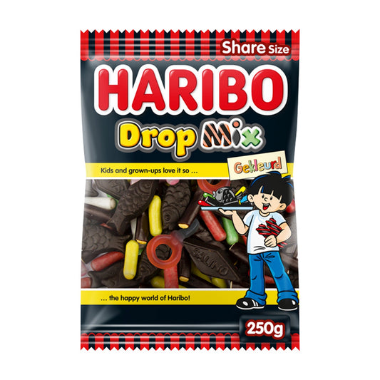 Haribo Gekleurde Drop Mix (250 Gram) - van Haribo - Nu voor maar €2.19 bij Mijn Snoepgoed
