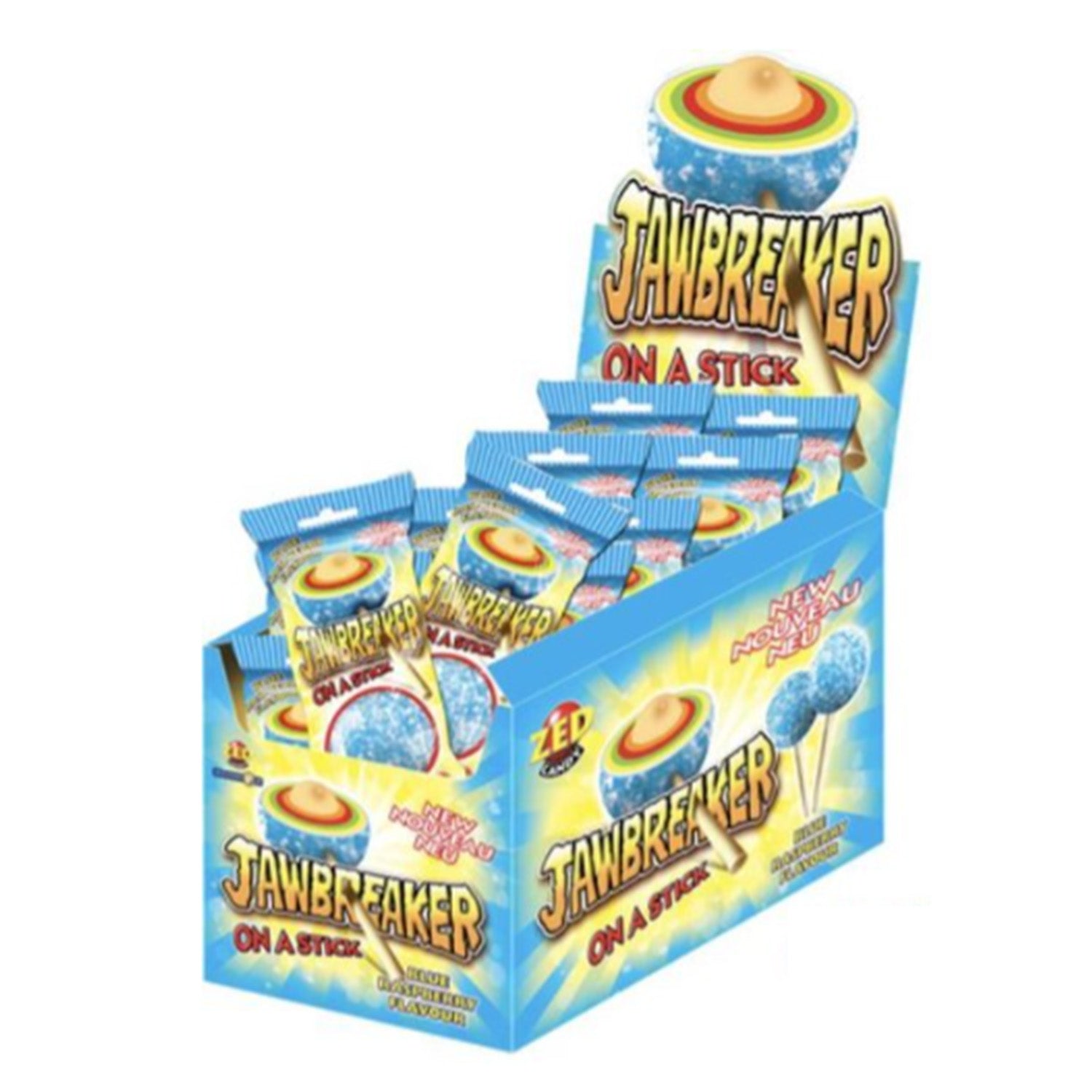 Jawbreaker On A Stick Blue Raspberry (60 Gram) - van Jawbreaker - Nu voor maar €0.99 bij Mijn Snoepgoed