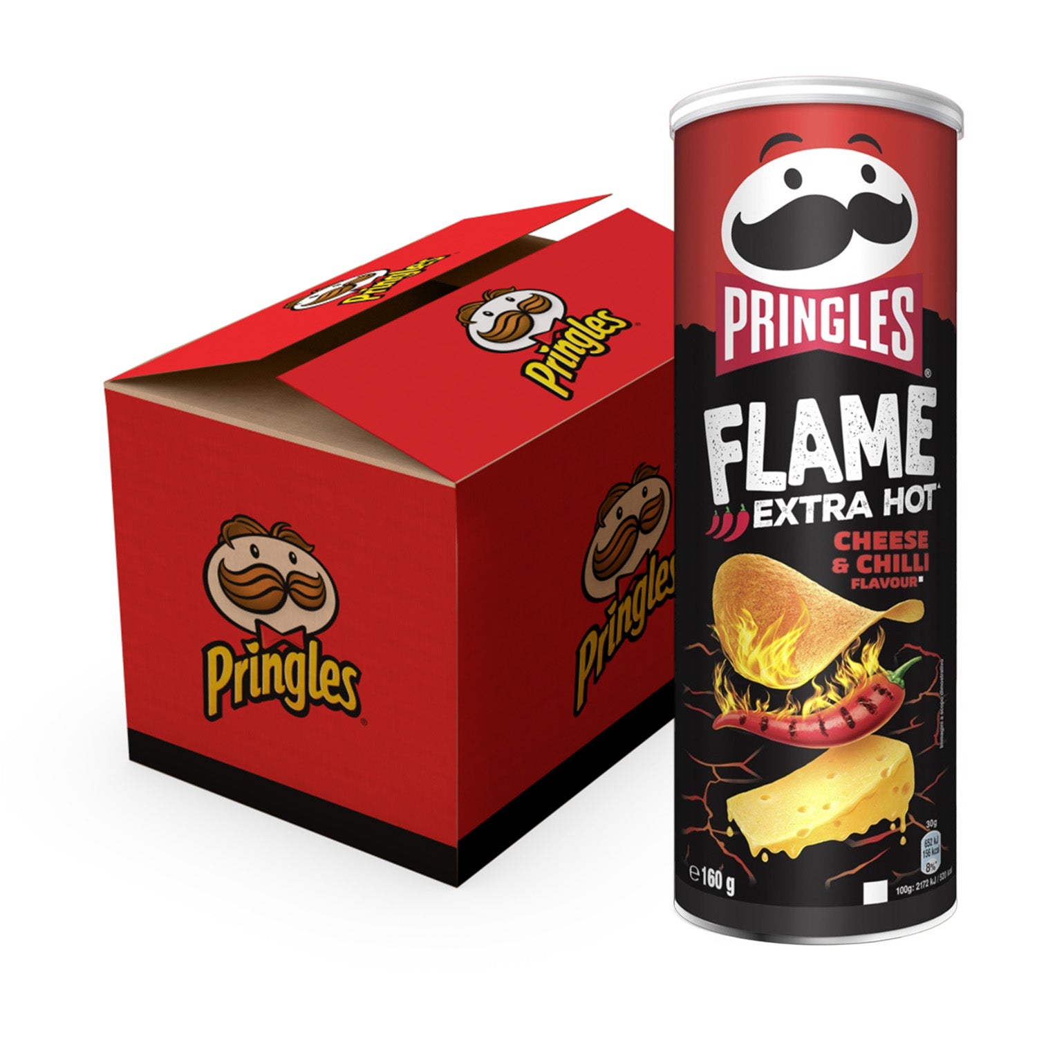 Pringles Flame Extra Hot Spicy Cheese & Chilli (160 Gram) - van Pringles - Nu voor maar €2.39 bij Mijn Snoepgoed