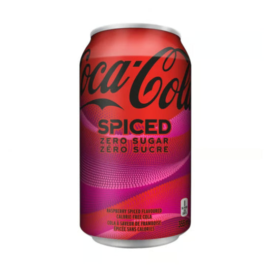 Coca-Cola Spiced Raspberry Zero (355 ml) THT: 26-08-2024 - van Coca-Cola - Nu voor maar €1.35 bij Mijn Snoepgoed