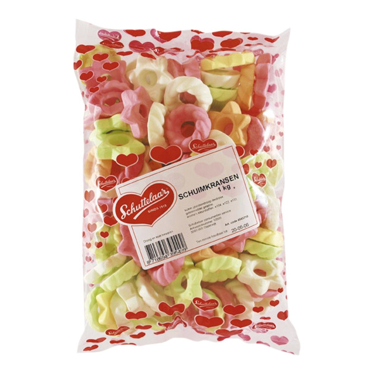 Schuttelaar Kerstkransjes schuim (Zak 1 kilo)