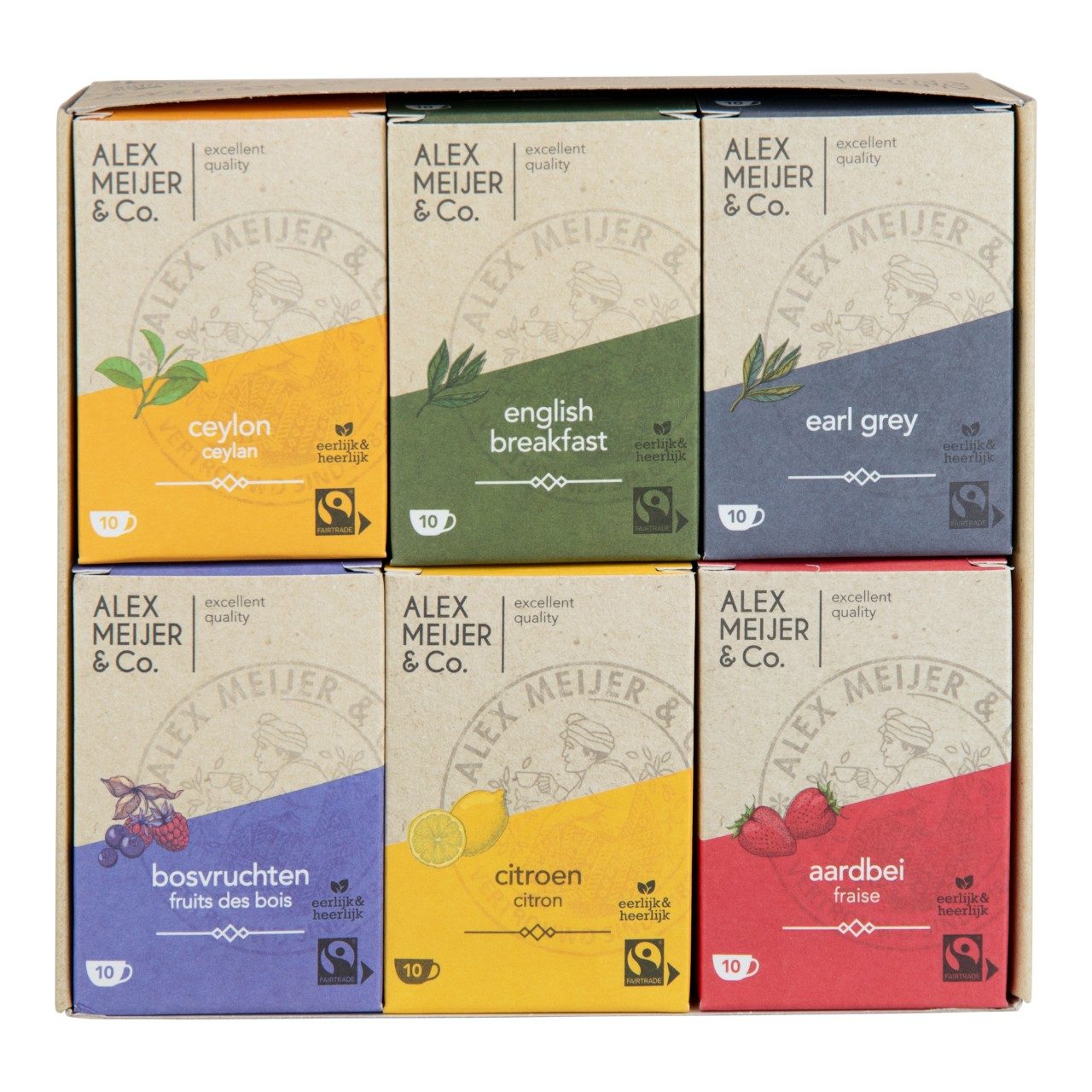 Alex Meijer Assortiment Thee Box (6 pakken x 10 stuks x 1,5 gram) - online bestellen bij Mijn Snoepgoed!