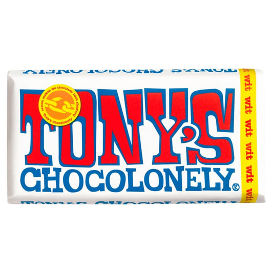 Tony's Chocolonely Wit Chocolade Reep (180 gram) - van Tony's Chocolonely - Nu voor maar €3.89 bij Mijn Snoepgoed