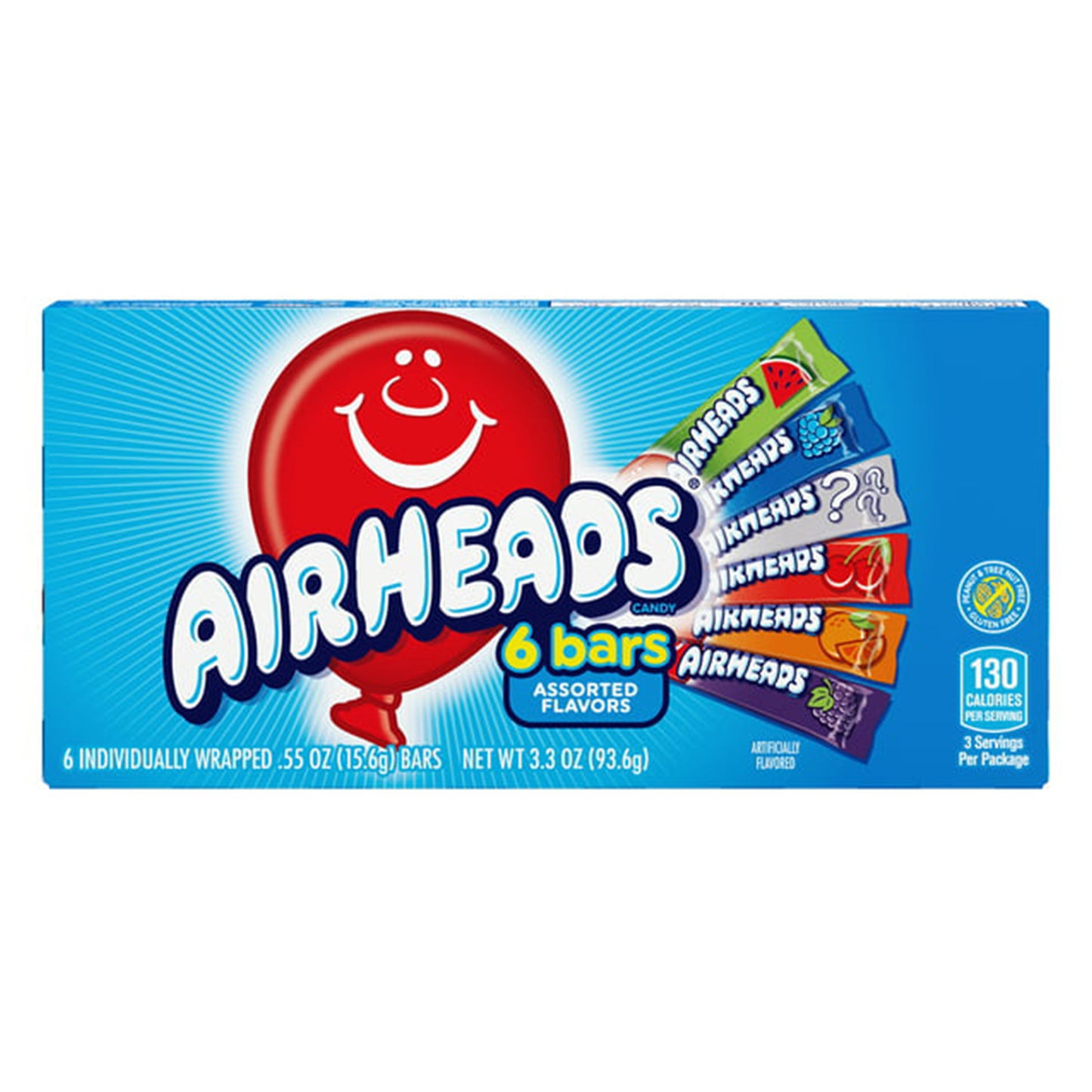 Airheads 6 Bars Theaterbox (90 Gram) - van Airheads - Nu voor maar €2.95 bij Mijn Snoepgoed