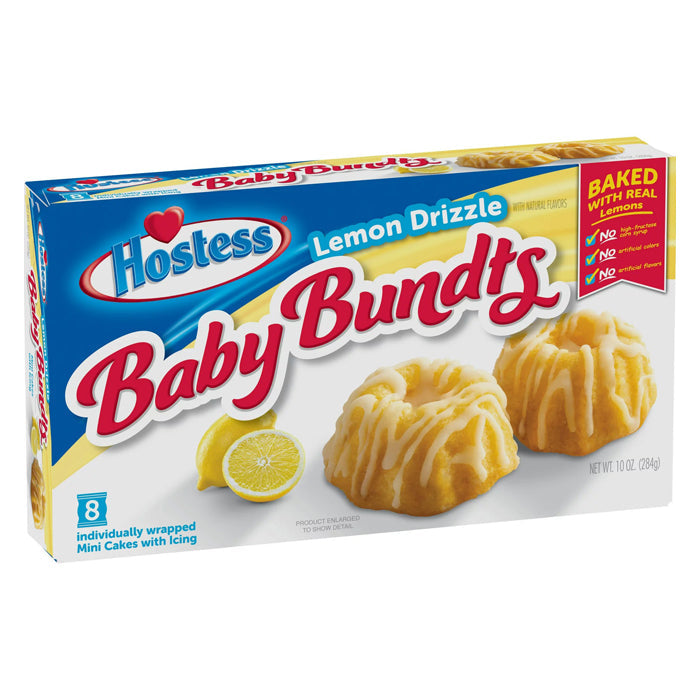 Hostess Baby Bundts Lemon Drizzle (284 gram) - van Hostess - Nu voor maar €7.50 bij Mijn Snoepgoed