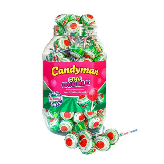 Candyman Mac Bubble Kauwgomknots Watermeloen (1 Stuk) - van Candyman - Nu voor maar €0.30 bij Mijn Snoepgoed