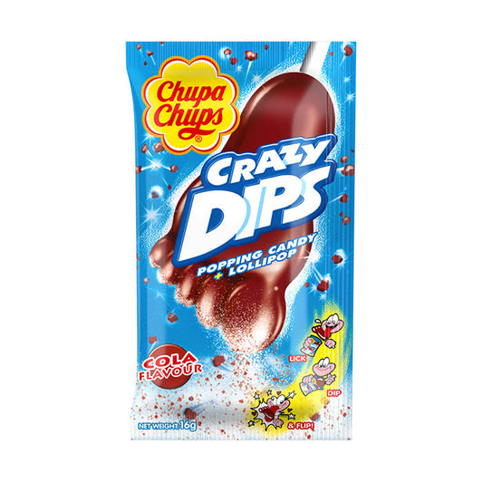 Chupa Chups Crazy Dips Cola (14 gram) - van Chupa Chups - Nu voor maar €0.79 bij Mijn Snoepgoed