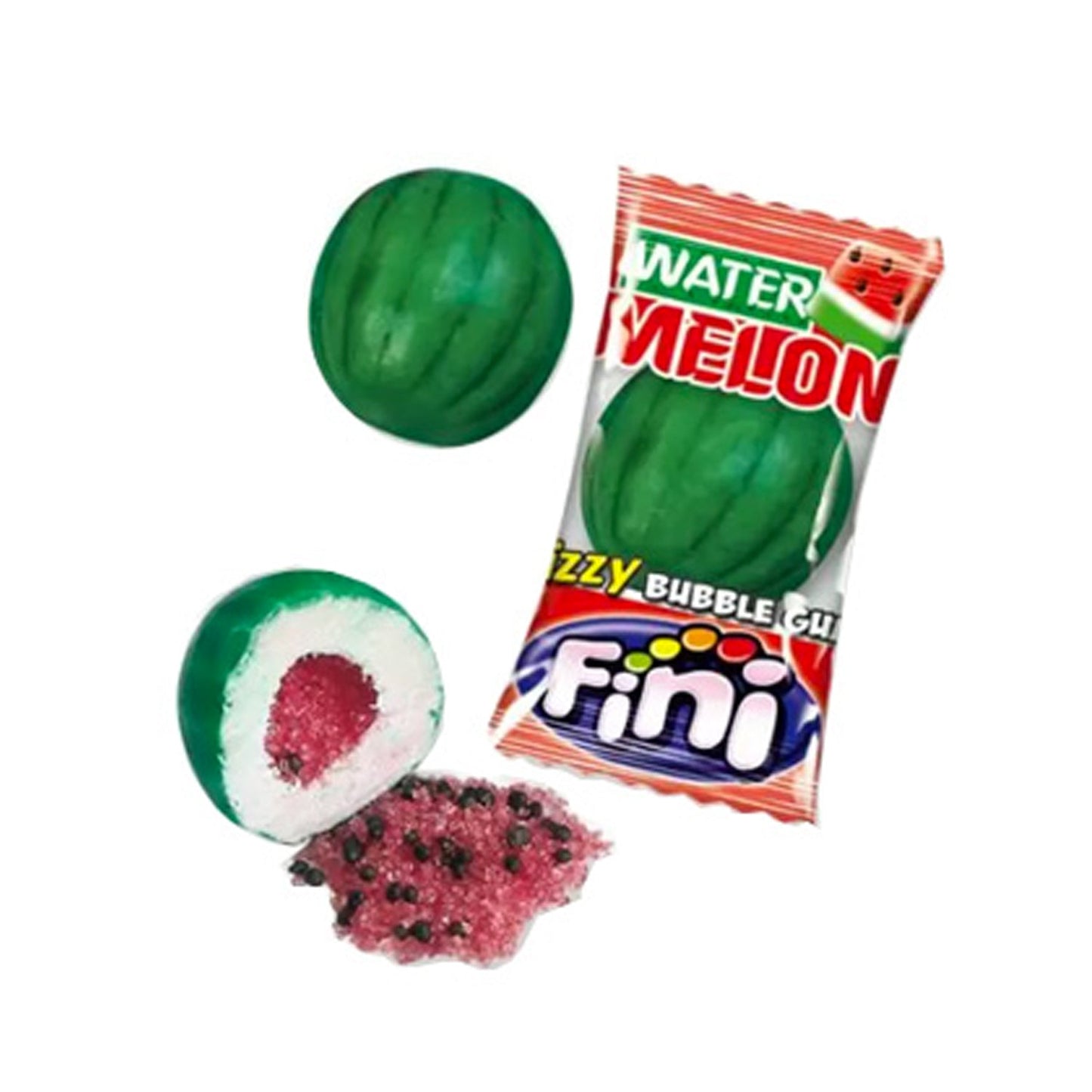 Fini Watermelon Bubble Gum Fizzy (1 Stuk) - van Fini - Nu voor maar €0.15 bij Mijn Snoepgoed