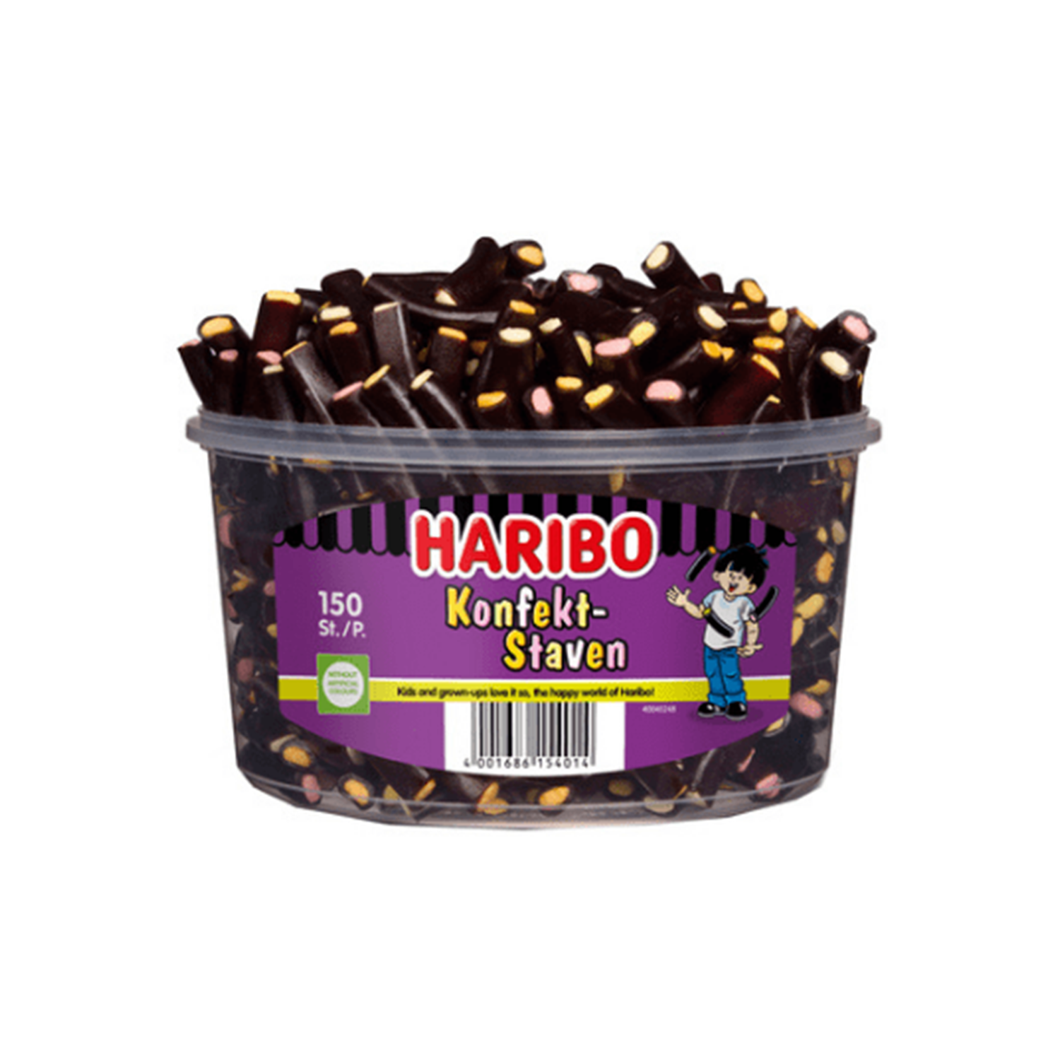 Haribo Konfekt Staven Silo (150 Stuks) - van Haribo - Nu voor maar €11.95 bij Mijn Snoepgoed