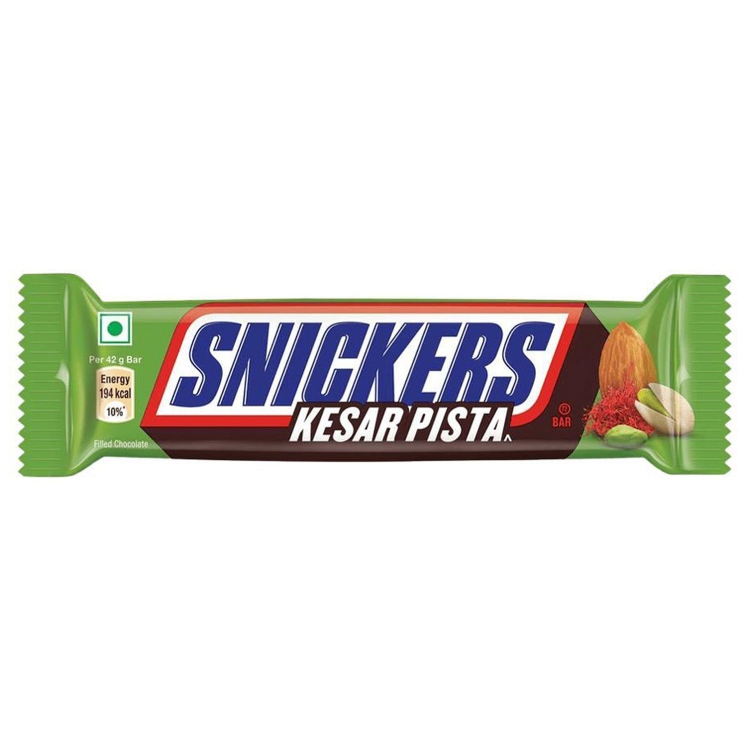 Snickers Kesar Pista (42 Gram) THT: 14-11-23 - van Snickers - Nu voor maar €0.99 bij Mijn Snoepgoed