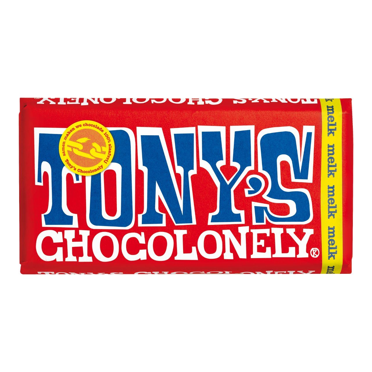 Tony's Chocolonely Melk Chocolade Reep (180 gram) - van Tony's Chocolonely - Nu voor maar €3.89 bij Mijn Snoepgoed