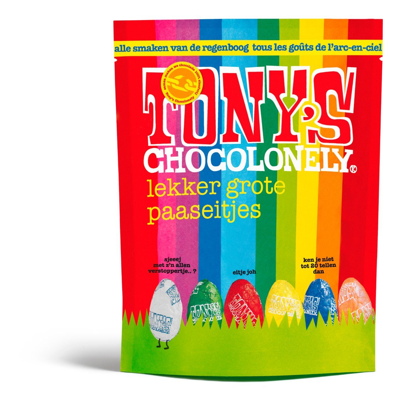 Tony's Chocolonely Paaseitjes Mix Zak (150 gram) - van Tony's Chocolonely - Nu voor maar €8.29 bij Mijn Snoepgoed