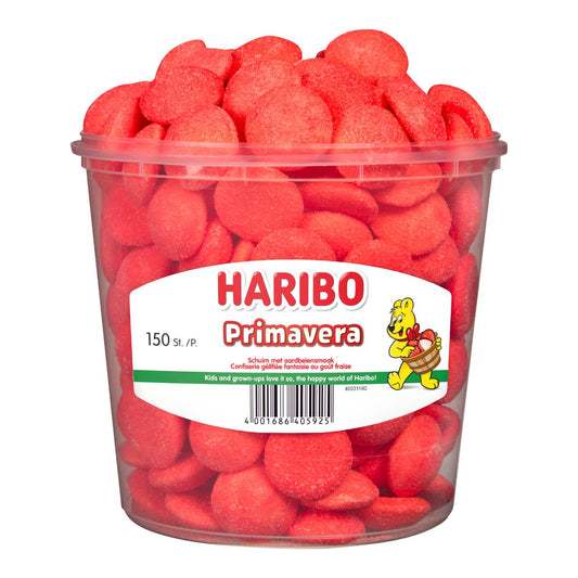 Haribo Aardbei Primavera Silo (150 Stuks) - van Haribo - Nu voor maar €11.95 bij Mijn Snoepgoed